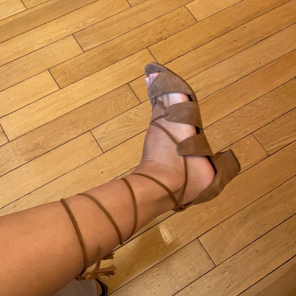 Tabitha Simmons Talia Brown Suede Lace Up Sandals Great Condition Size 36.5